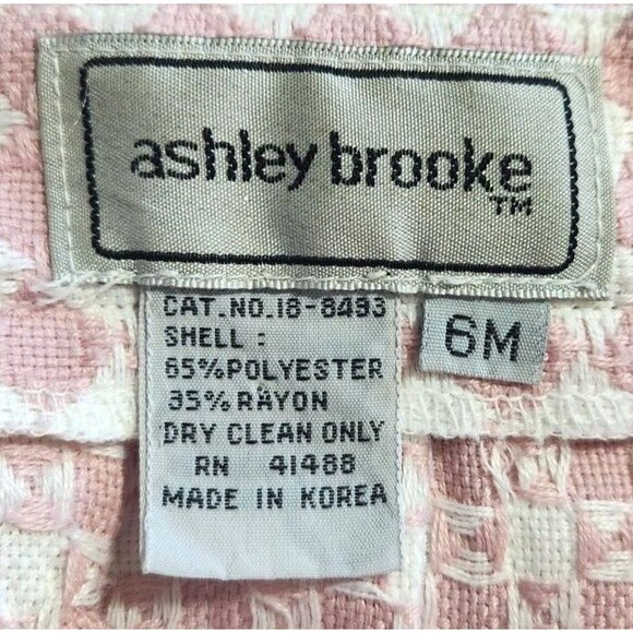 Pleated Tweed Skirt Fit & Flare Pink Skirt Geometric Diamond Womens Size 6 Med - Picture 6 of 6